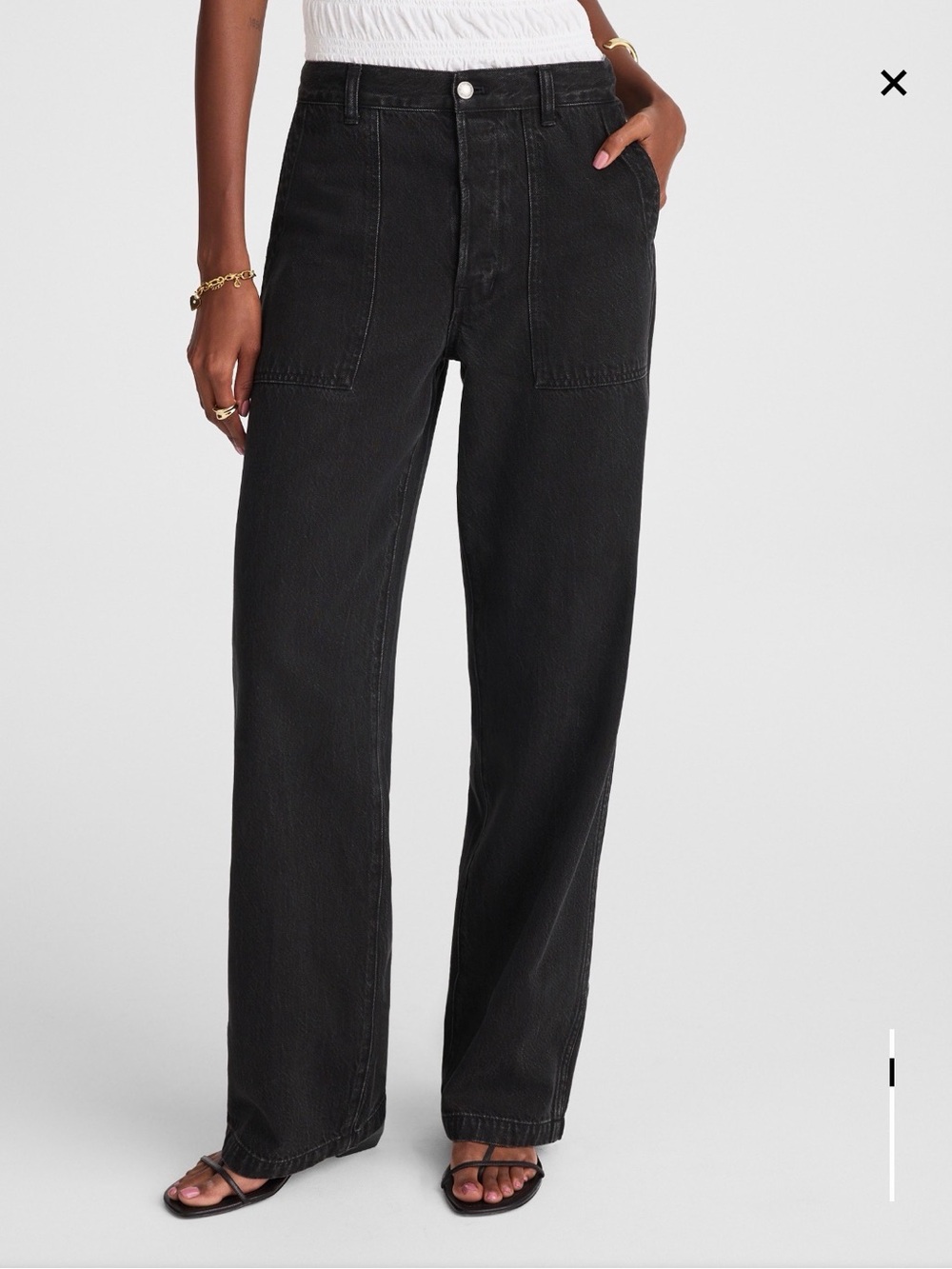 Madewell Black Utility Low-Slung Baggy Jeans